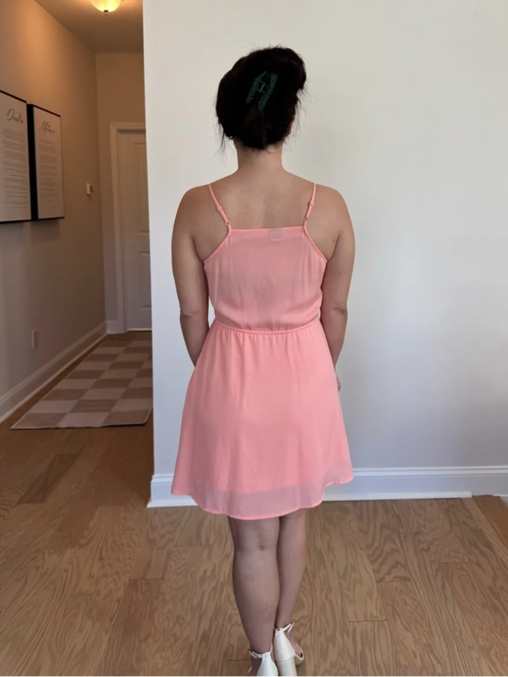 Paper Crane Peach Spaghetti-Strap Summer Dress NWOT S/M